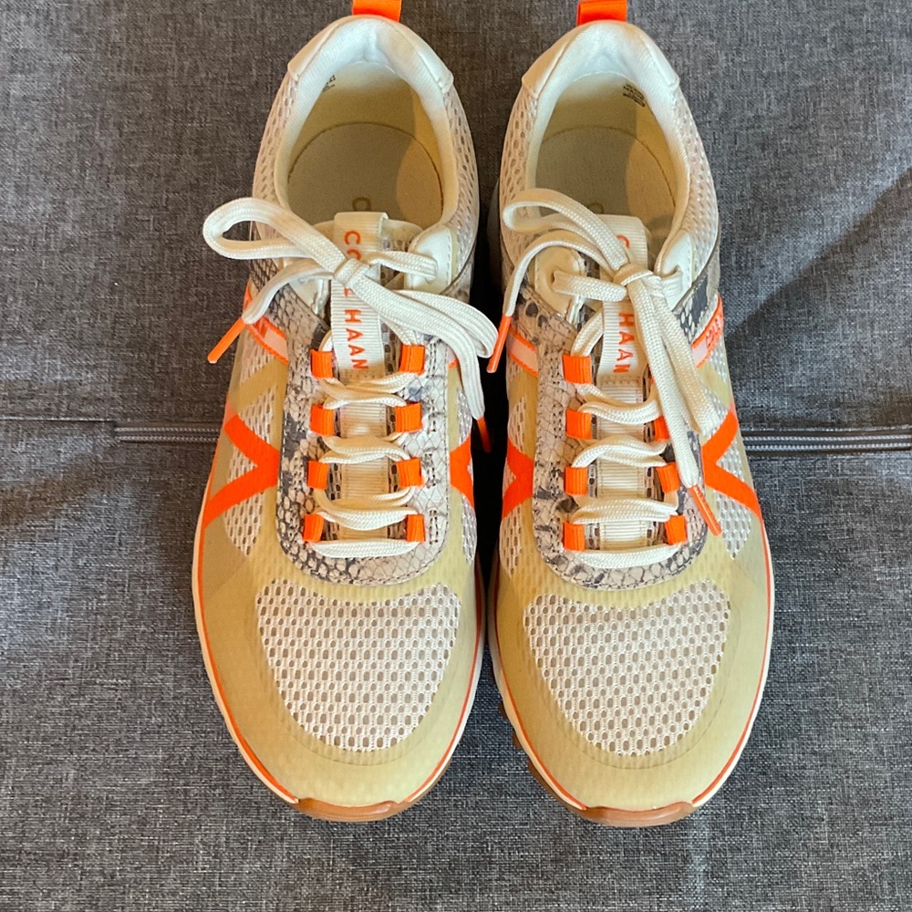 Cole Haan Tan and Orange Athletic Shoes